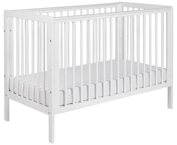 YOONCO - łóżeczko drewniane Timio + komoda z przewijakiem | Białe