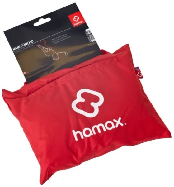 HAMAX - ponczo przeciwdeszczowe na fotelik rowerowy | Red