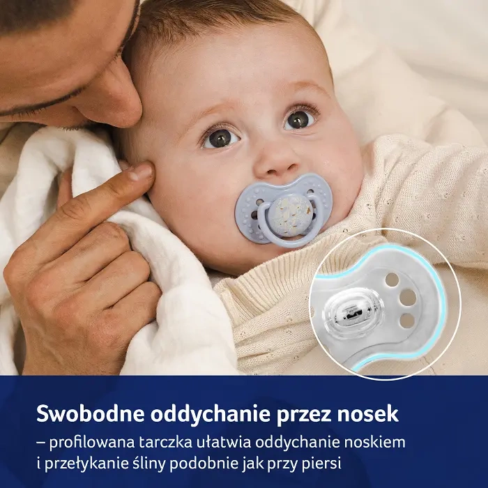 LOVI - smoczek silikonowy dynamiczny BLOSSOM BLUE 2 szt. | 3-6m