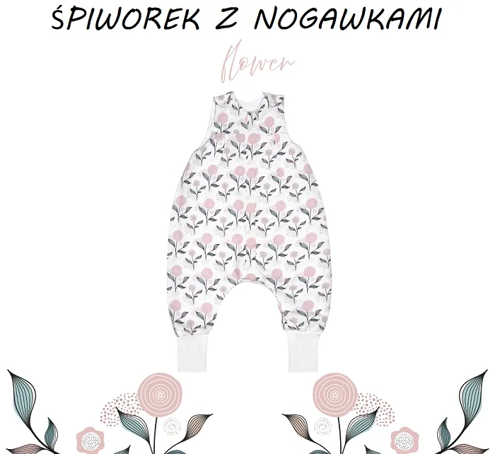YOONCO - lekki śpiworek do spania z nogawkami | Flower