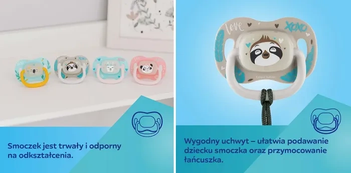 CANPOL BABIES Exotic Animals - smoczek uspokajający silikon 18 m+ okrągły | Lama