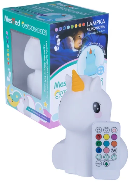 MESMED Świetlaczki - lampka silikonowa z pilotem | Jednorożec