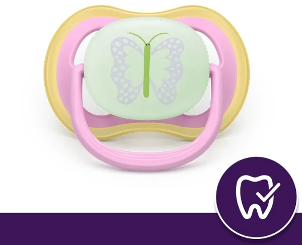 PHILIPS AVENT Ultra Air Nighttime - smoczek ortodontyczny 2 szt. | 6-18 m