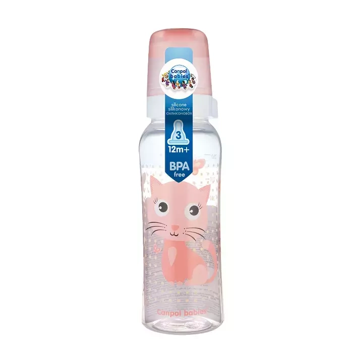 CANPOL BABIES - butelka wąska 250 ml | CUTE ANIMALS