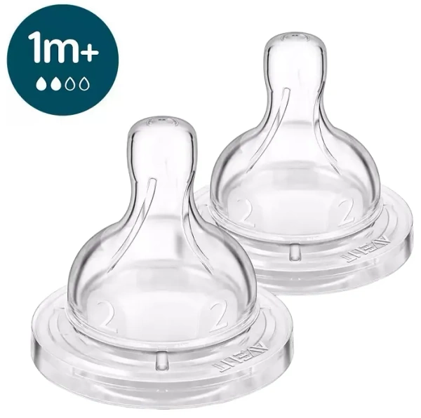 PHILIPS AVENT Anti-colic - antykolkowy smoczek do butelki 2 szt. | 1 m+
