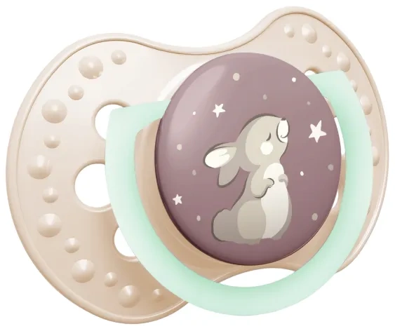 LOVI Night&Day - 2 x smoczek silikonowy dynamiczny 0-6 m | Rabbit