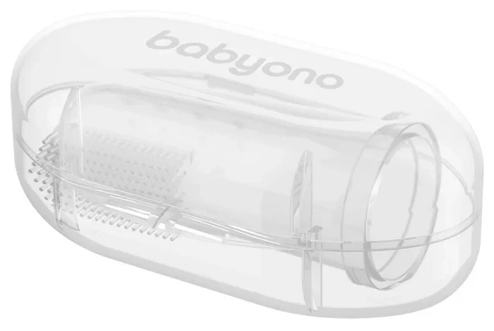 BABYONO - szczoteczka na palec do zębów i dziąseł w etui | Bezbarwna
