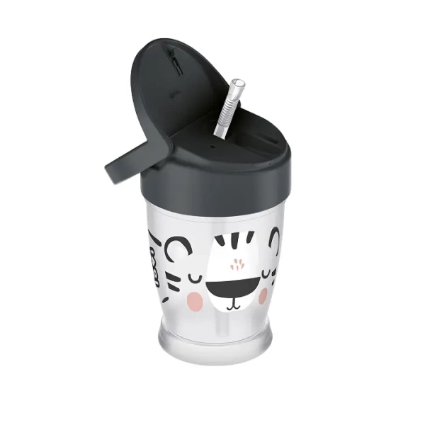 LOVI - kubek ze słomką Freestyle 250 ml Salt & Pepper | 11m+