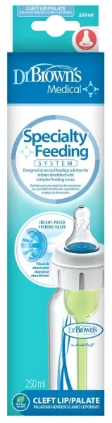 DR BROWN'S Options+ - antykolkowa, wąska butelka standard 250 ml, rozszczep wargi/podniebienia | 0 m+