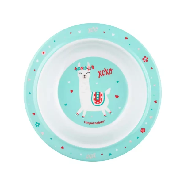 CANPOL BABIES - miska z przyssawką z melaminy 270ml EXOTIC ANIMALS | LAMA