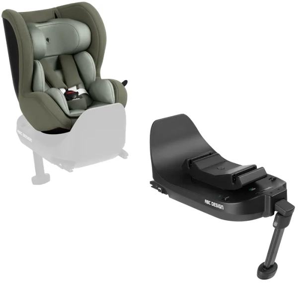 ABC DESIGN Lily i-Size - fotelik samochodowy 45-105 cm + obrotowa baza Root | Sage
