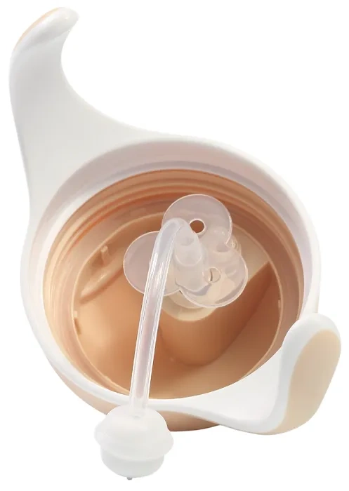 BABYONO - kubek niekapek z obciążoną słomką | Beżowy