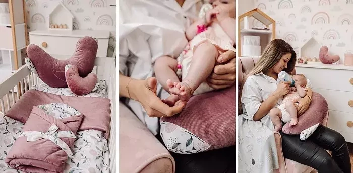 YOONCO - poduszka wielofunkcyjna duża Ptaszek | Flower Minky