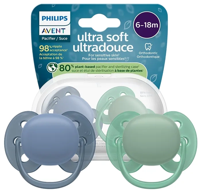 2 x smoczek ortodontyczny elastyczny avent ultra soft