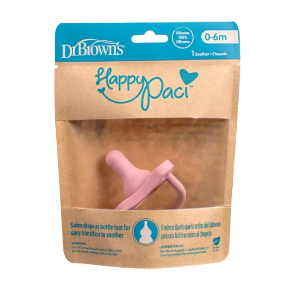 DR BROWN′S - smoczek silikonowy o kształcie butelki standard 0 m+ | różowy