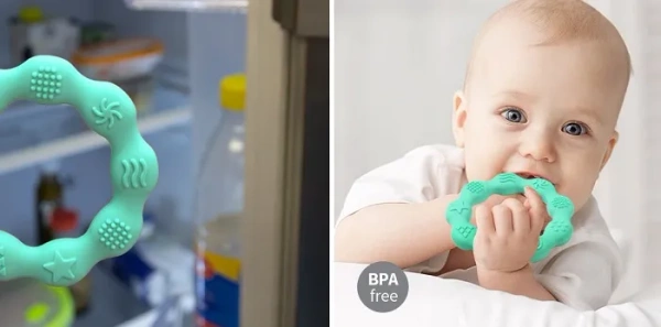 BABYONO - gryzak silikonowy Ring | Miętowy