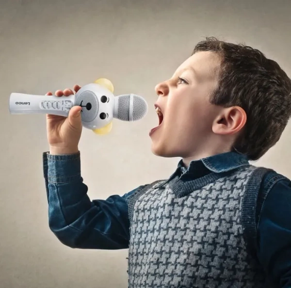 LENCO BMC-060WH - mikrofon do karaoke z Bluetooth i podświetleniem