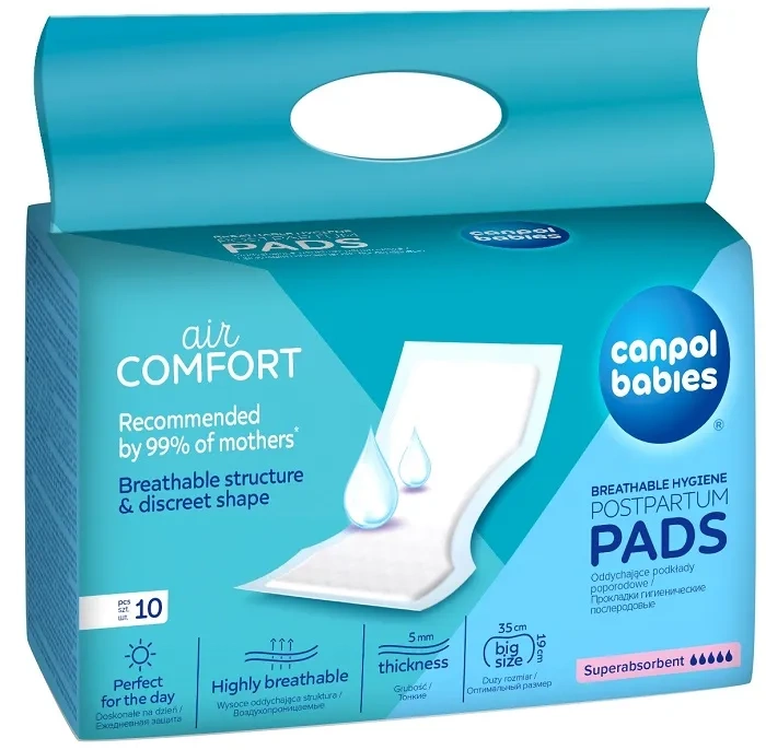 CANPOL BABIES - oddychające podkłady poporodowe na dzień | 12 szt.