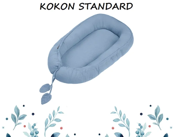 YOONCO - muślinowy kokon niemowlęcy Standard 55x90 cm | Jeans