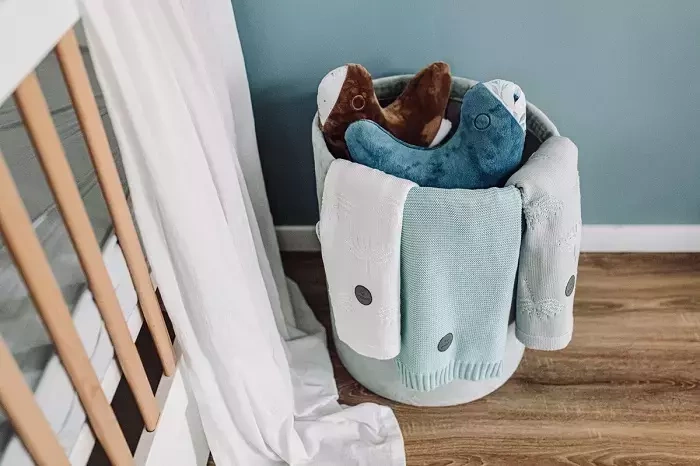 YOONCO Duo Dmuchawce - dwustronny kocyk bambusowy z minky 80x100 cm | Błękitno-biały