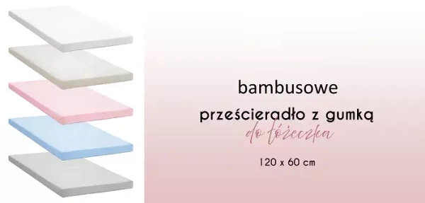 YOONCO - bambusowe prześcieradło do łóżeczka 120 x 60 cm | Różowe