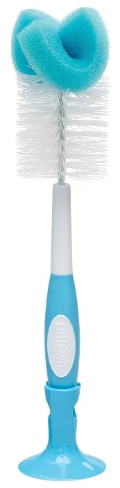 DR BROWN'S - szczotka do czyszczenia butelek i smoczków z przyssawką | Niebieska