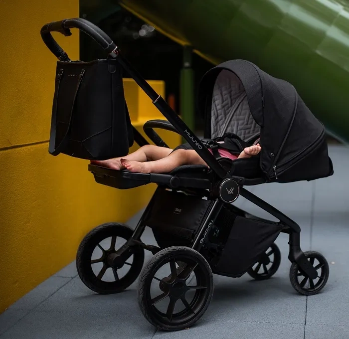 MUUVO Quick SE 2 - wózek wielofunkcyjny, zestaw 2w1 z gondolą Quick 3.0 | Sunset Black + Steel Grey (+ ADAPTERY)