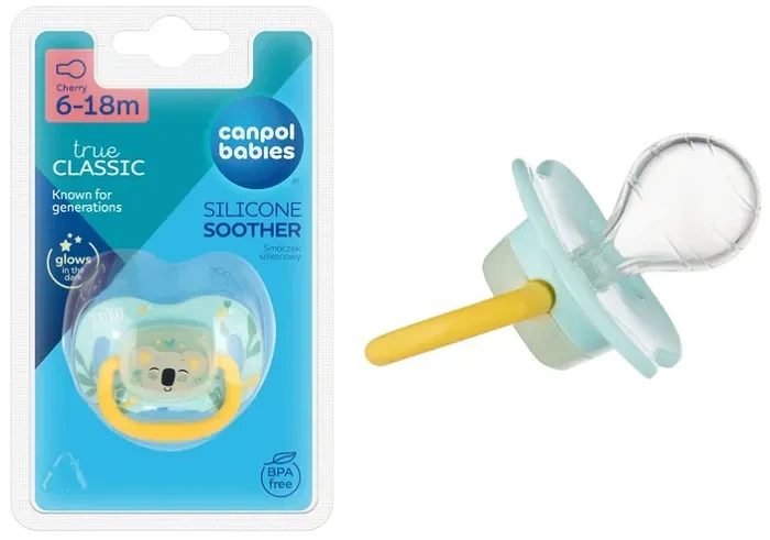 CANPOL BABIES Exotic Animals - smoczek uspokajający silikon 6-18 m okrągły | Koala