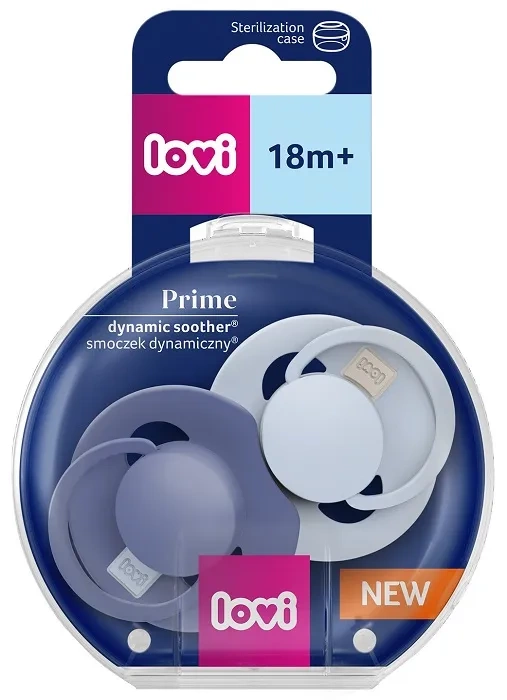 LOVI Prime - 2 x smoczek silikonowy dynamiczny 18 m+ | Baby Blue/Blue