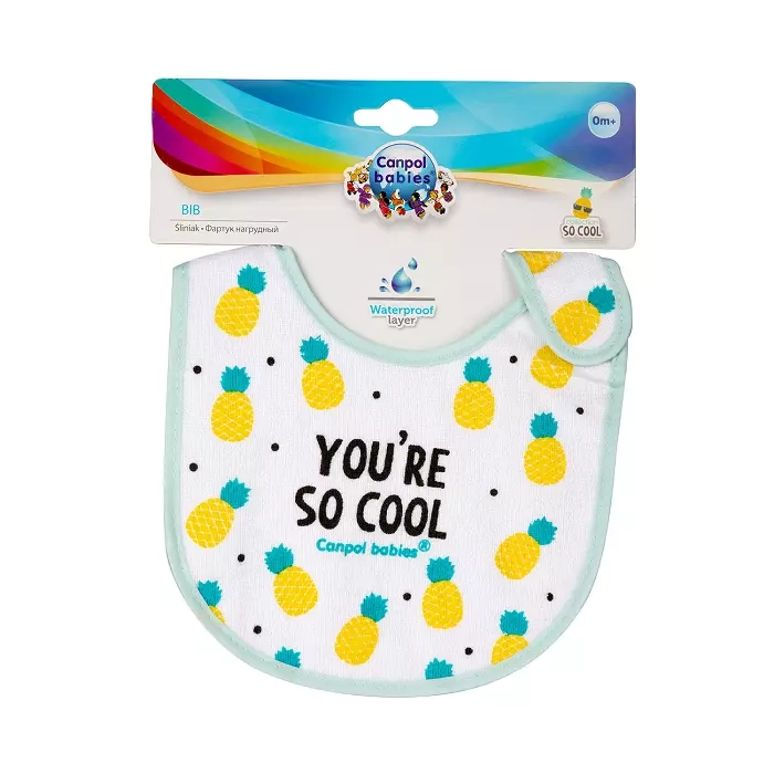 CANPOL BABIES - śliniak nieprzemakalny z frotte SO COOL | ananas
