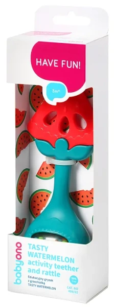 BABYONO - gryzak z grzechotką | Tasty Watermelon