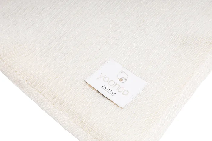 YOONCO Mgiełka - lekki kocyk bambusowy 80x100 cm | Gładki Kremowy