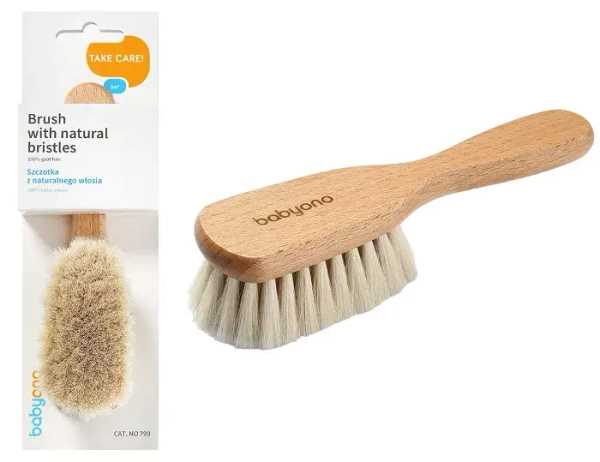 BABYONO - szczotka z naturalnego włosia | miękka