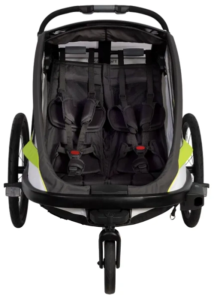 HAMAX Breeze - dwuosobowa przyczepka rowerowa | White/Green