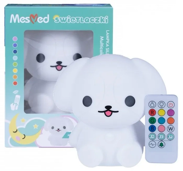 MESMED Świetlaczki - lampka silikonowa z pilotem | Piesełek