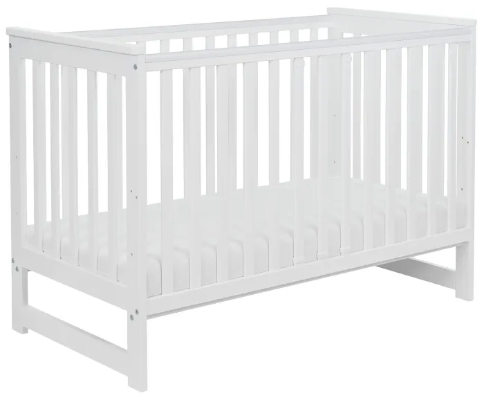 YOONCO - łóżeczko Iwi + komoda + przewijak miękki Króliczek | Białe