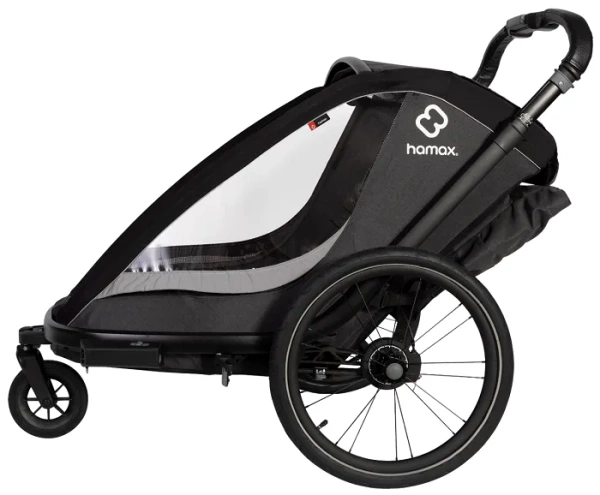 HAMAX Cocoon One - jednoosobowa przyczepka rowerowa | Grey/Black