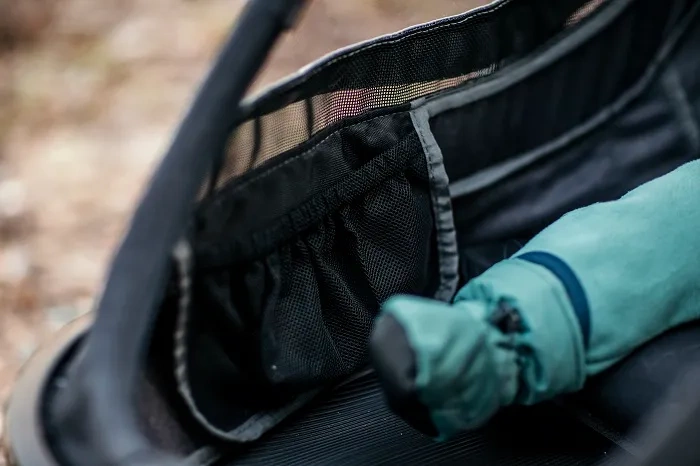 HAMAX Cocoon One - jednoosobowa przyczepka rowerowa z zestawem do biegania | Green/Black