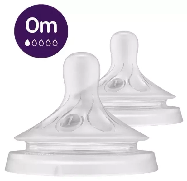 PHILIPS AVENT Natural Response - responsywny smoczek do butelki 2 szt. | 0 m+ NOWORODEK
