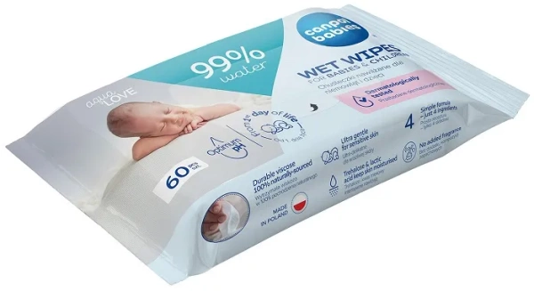 CANPOL BABIES - chusteczki nawilżane: 99% wody | 60 szt.