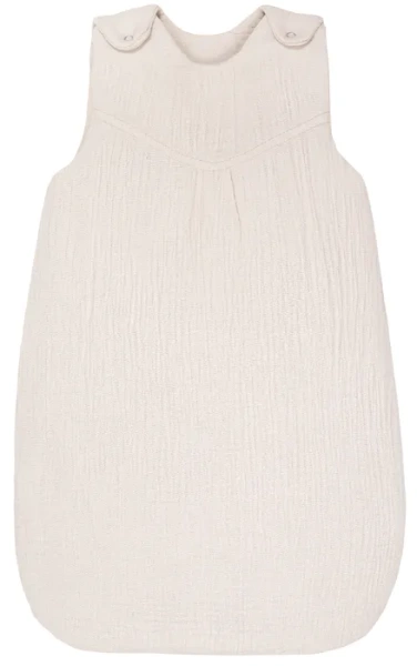 YOONCO - całoroczny, muślinowy śpiworek do spania dla noworodka 0+ | Krem