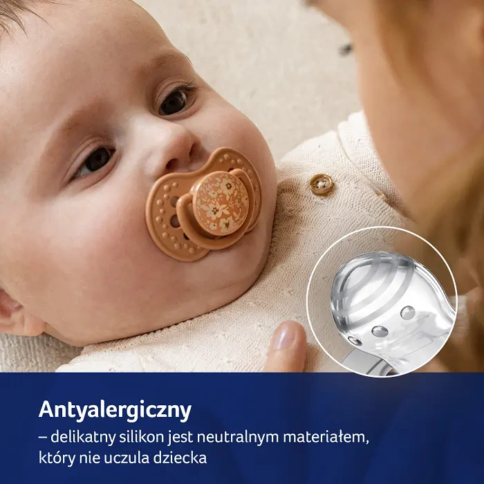 LOVI - smoczek silikonowy dynamiczny BLOSSOM BLUE 2 szt. | 3-6m