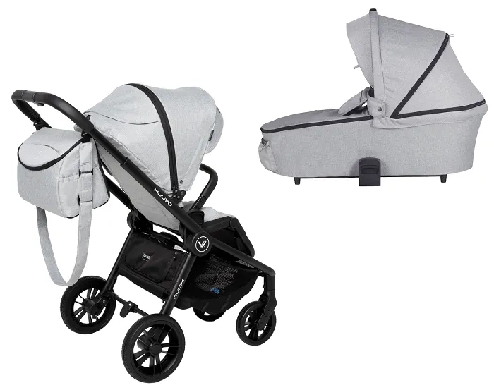 MUUVO Quick - wózek wielofunkcyjny, zestaw 2w1 z gondolą Quick standard | Rocky Grey