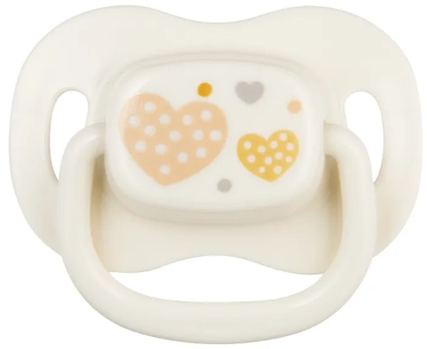 CANPOL BABIES Newborn Baby - smoczek uspokajający silikon 6-18 m symetryczny | beżowy
