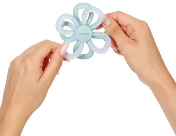 BABYONO - gryzak silikonowy Flower | Niebieski
