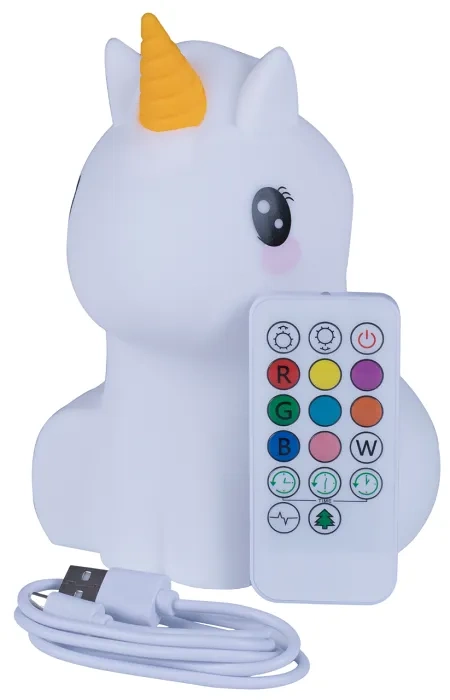 MESMED Świetlaczki - lampka silikonowa z pilotem | Jednorożec