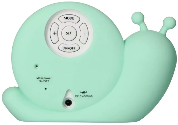 ALECTO Simon - trener snu 2w1: lampka nocna i budzik | miętowy ślimak