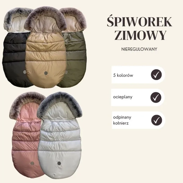 YOONCO - zimowy śpiworek do gondoli, wózka spacerowego i sanek | Taupe