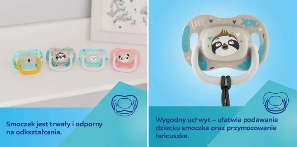 CANPOL BABIES Exotic Animals - smoczek uspokajający silikon 0-6 m okrągły | Lama