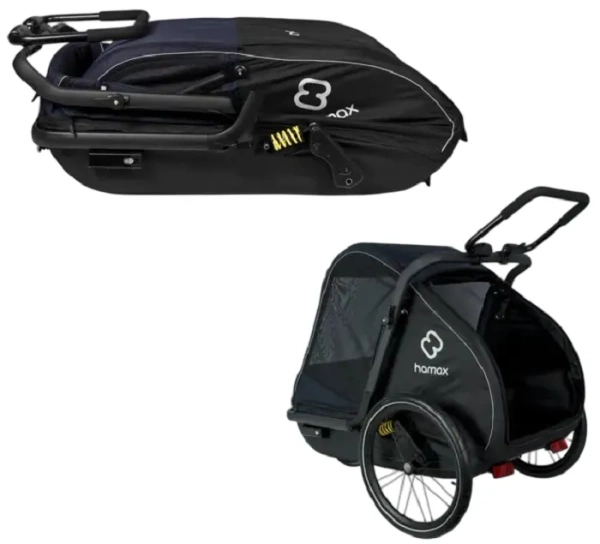 HAMAX Pluto L - przyczepka rowerowa dla psa do 45 kg | Blue/Black